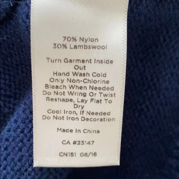 NWOT Talbots Fair Isle Rhinestone lambwool sweater women’s size M Petite - Picture 9 of 11